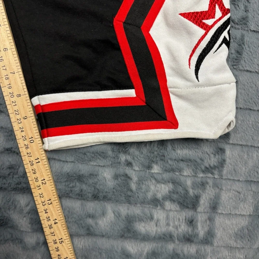 BKYS Mens Basketball Shorts Small Black Red White Star BKS806 NWT
